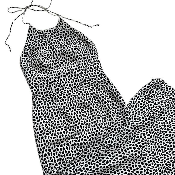 Custom Sz 2/4 Oscar Design Black White Prom Homecoming Formal Maxi Halter Dress - Picture 1 of 6